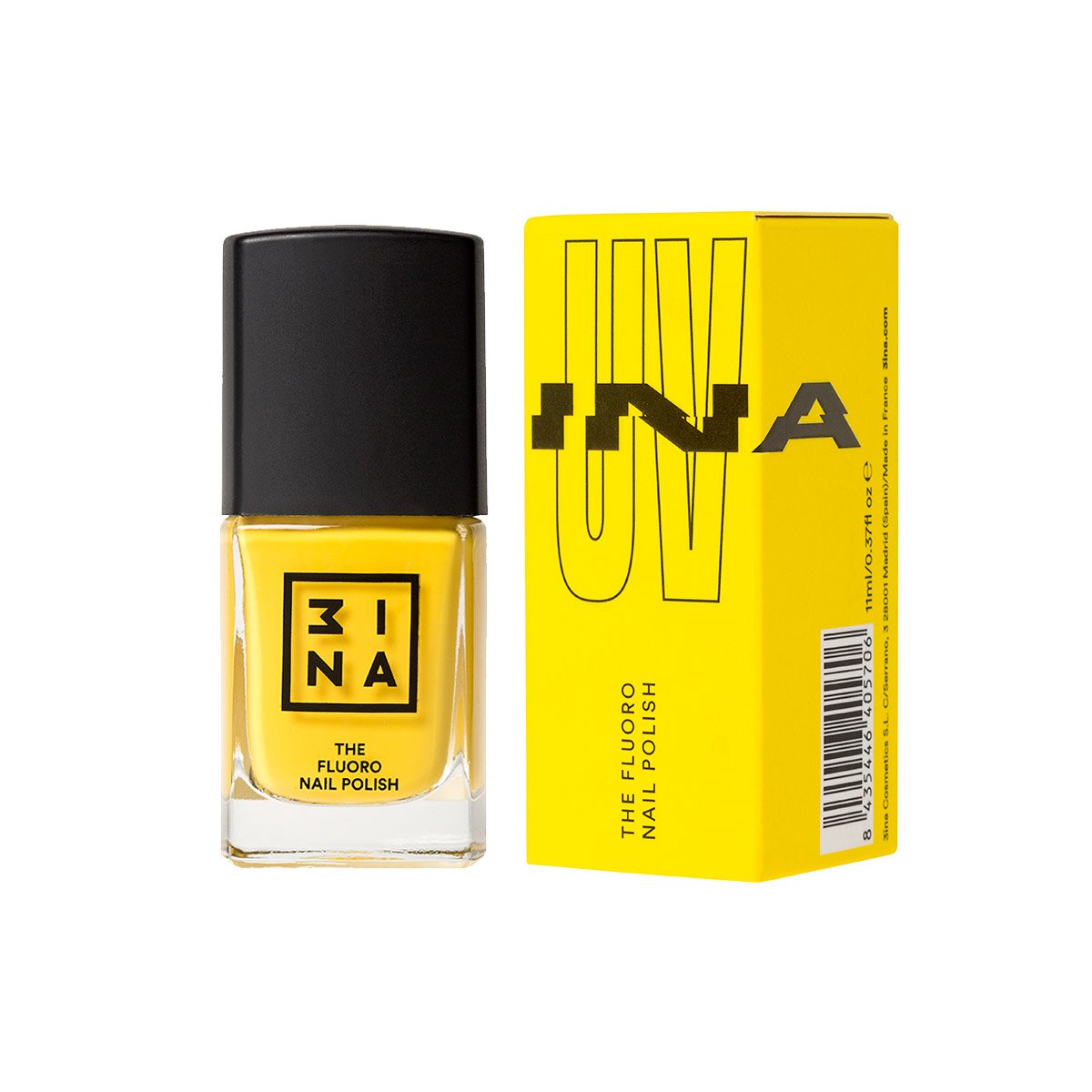 3INA Makeup | The Fluoro Nail Polish 502 Yellow | Vegan